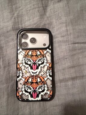 iPhone pro 17 Clear Tiger Graphic iPhone Case - Orange & Black